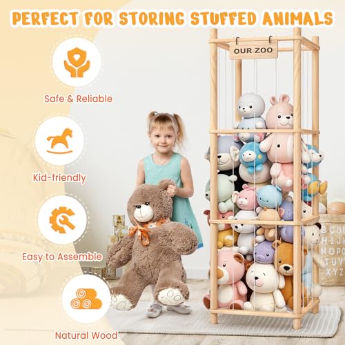 Wooden Stuffed Animal Storage Organizer I168222