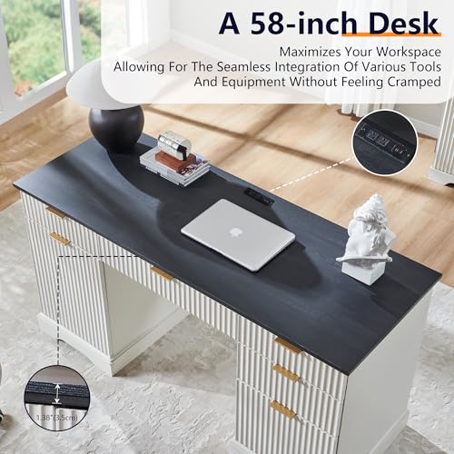 60" Oak Executive Desk with Drawer & Cabinet C76238