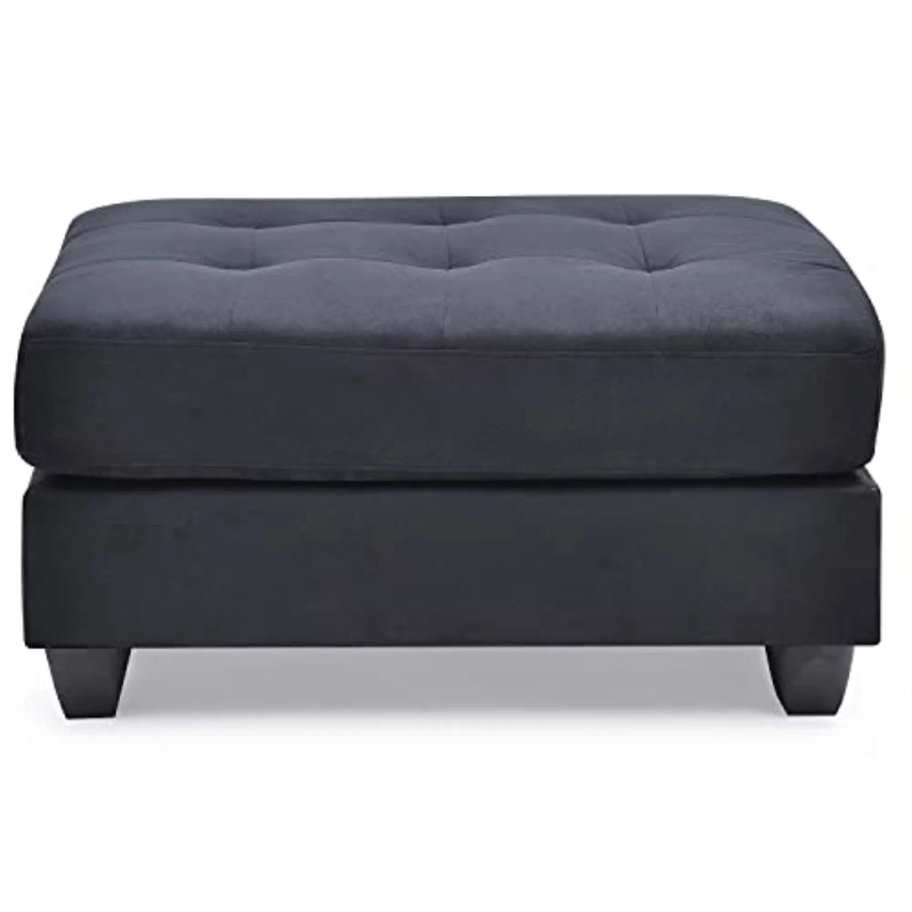 Black Microsuede Ottoman C4989