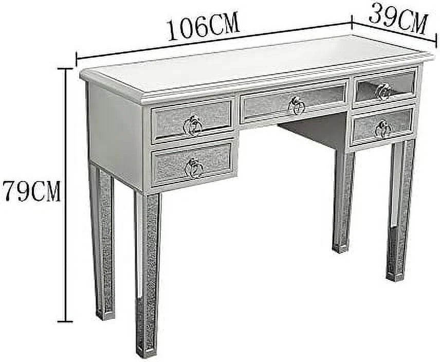 Mirrored Console Sofa Table with Silver Finish L826