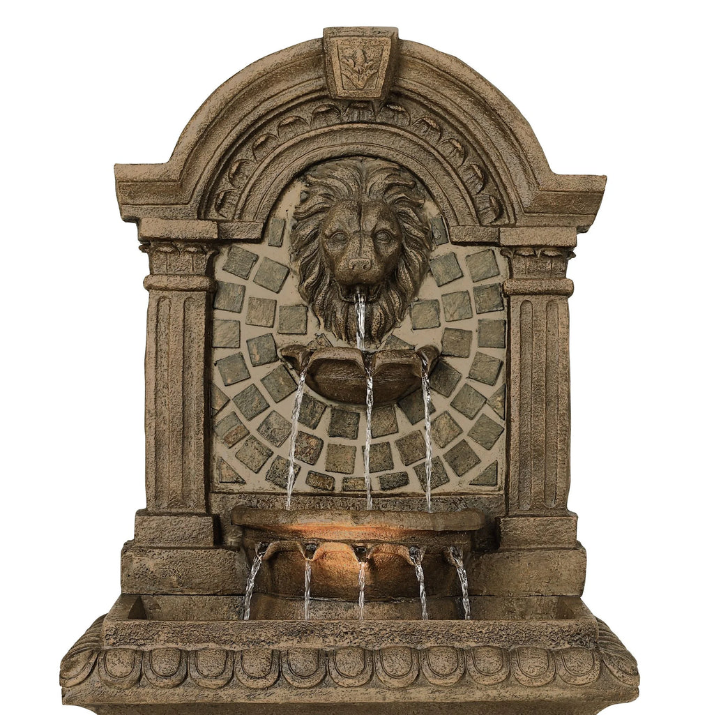 3 Tier Outdoor Wall Water Fountain with LED Light S611238