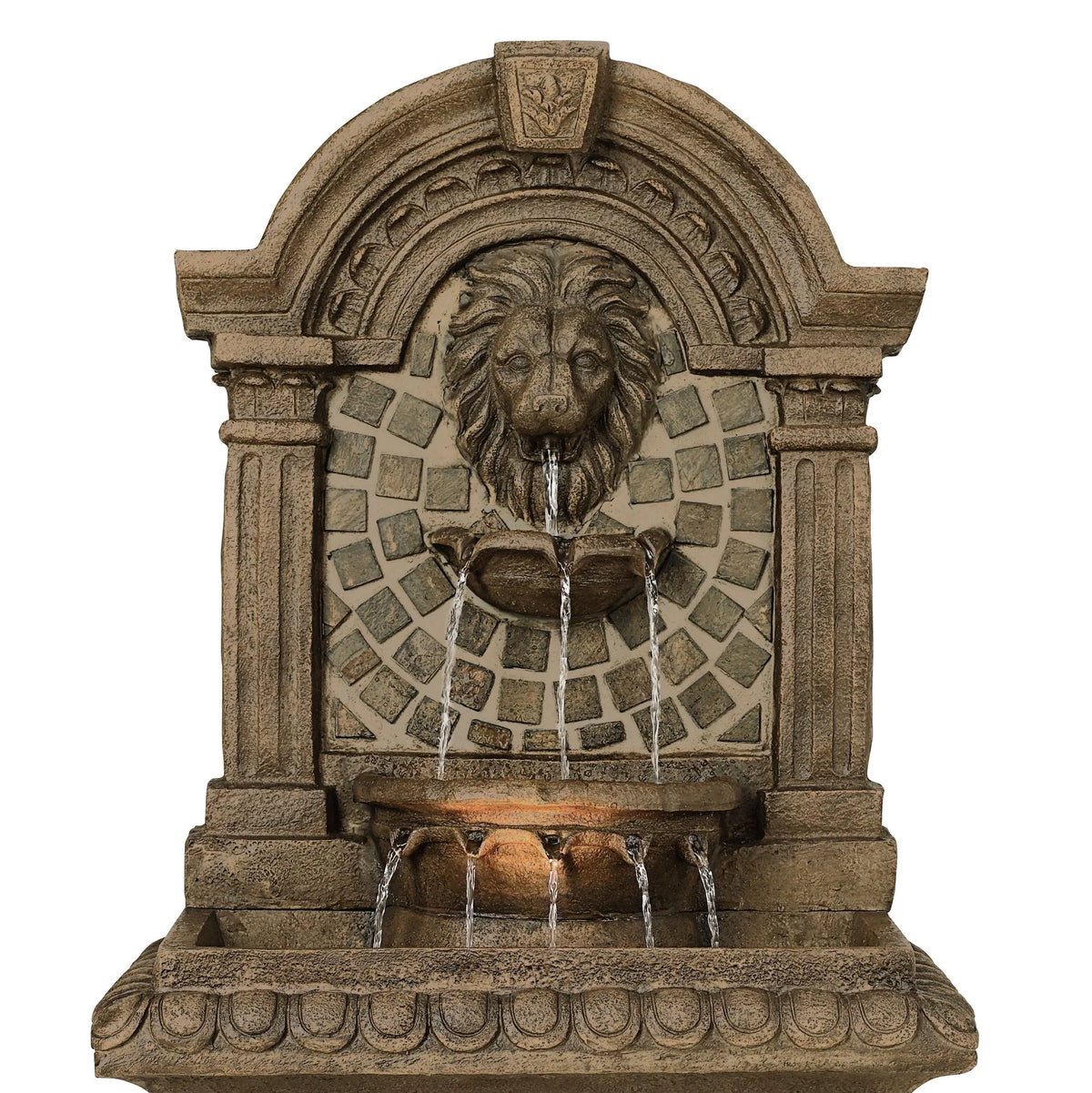 3 Tier Outdoor Wall Water Fountain with LED Light S611238