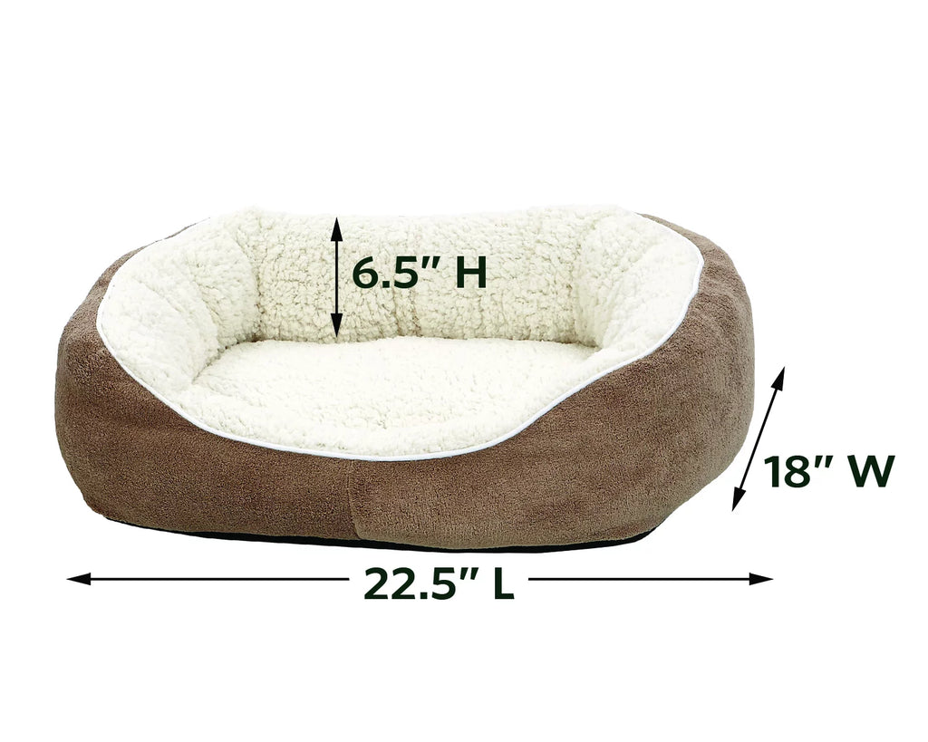 Ultra-Soft Fleece Dog & Cat Bed, Small, Brown G8356