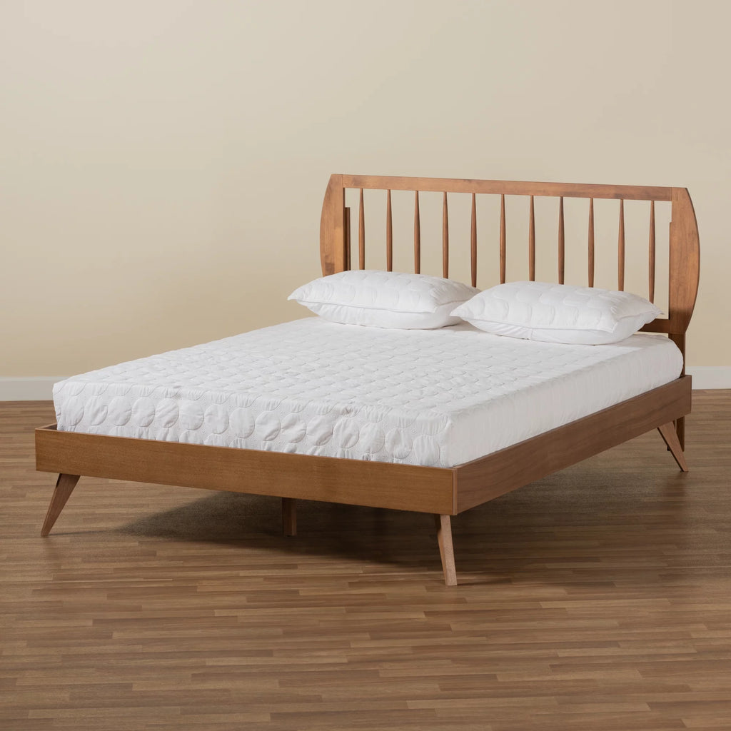 Queen Walnut Brown Engineered Wood Platform Bed G22801