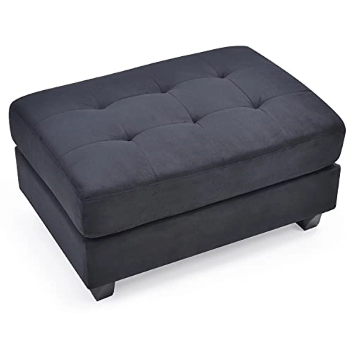 Black Microsuede Ottoman C4989