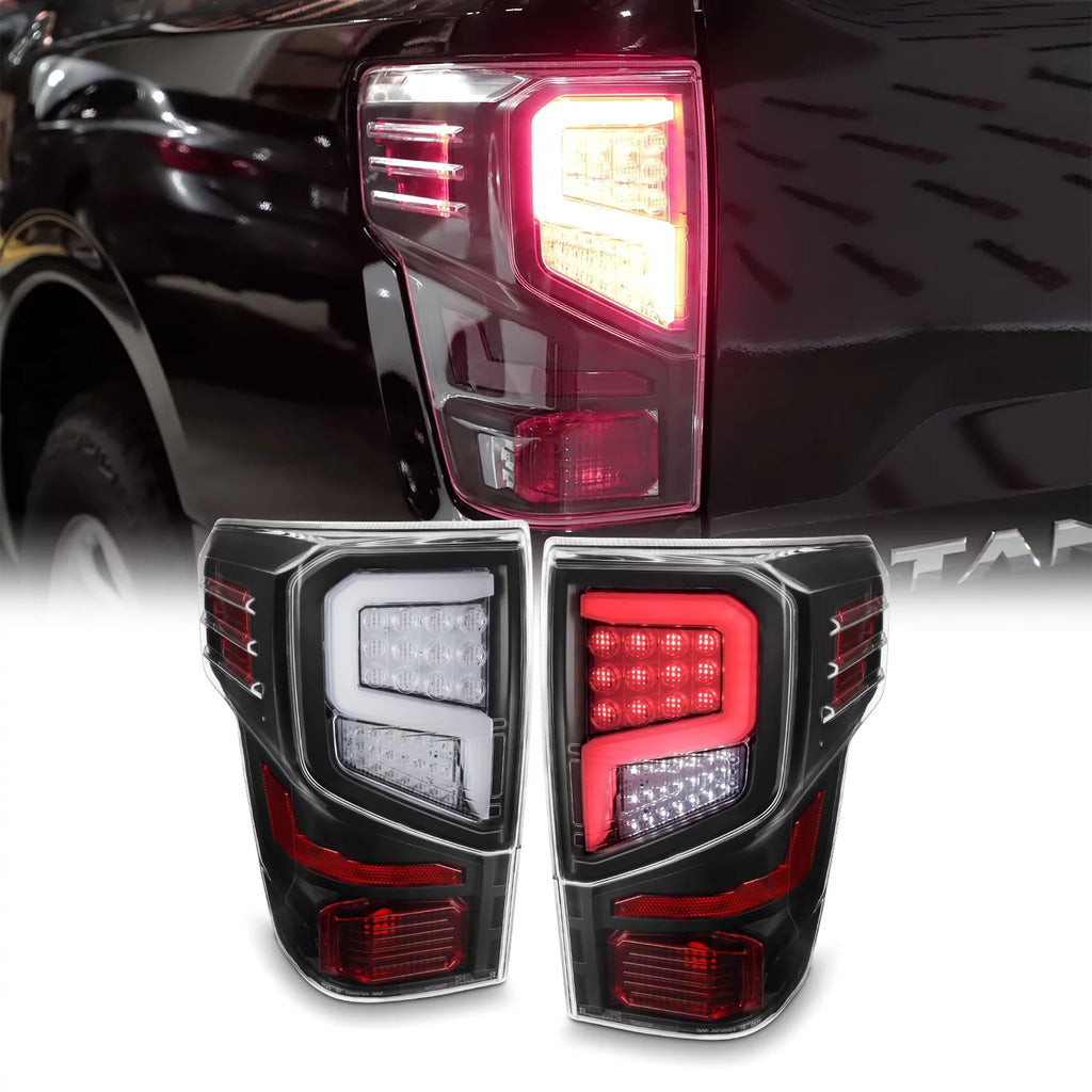 For 2016-2023 Nissan Titan LED Tail Lights Black Housing F55301