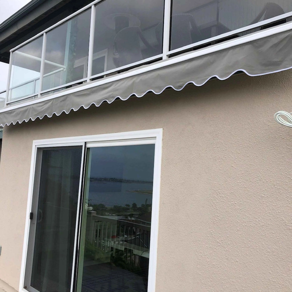 13' x 10' Motorized Retractable Patio Awning Canopy, Gray L4299