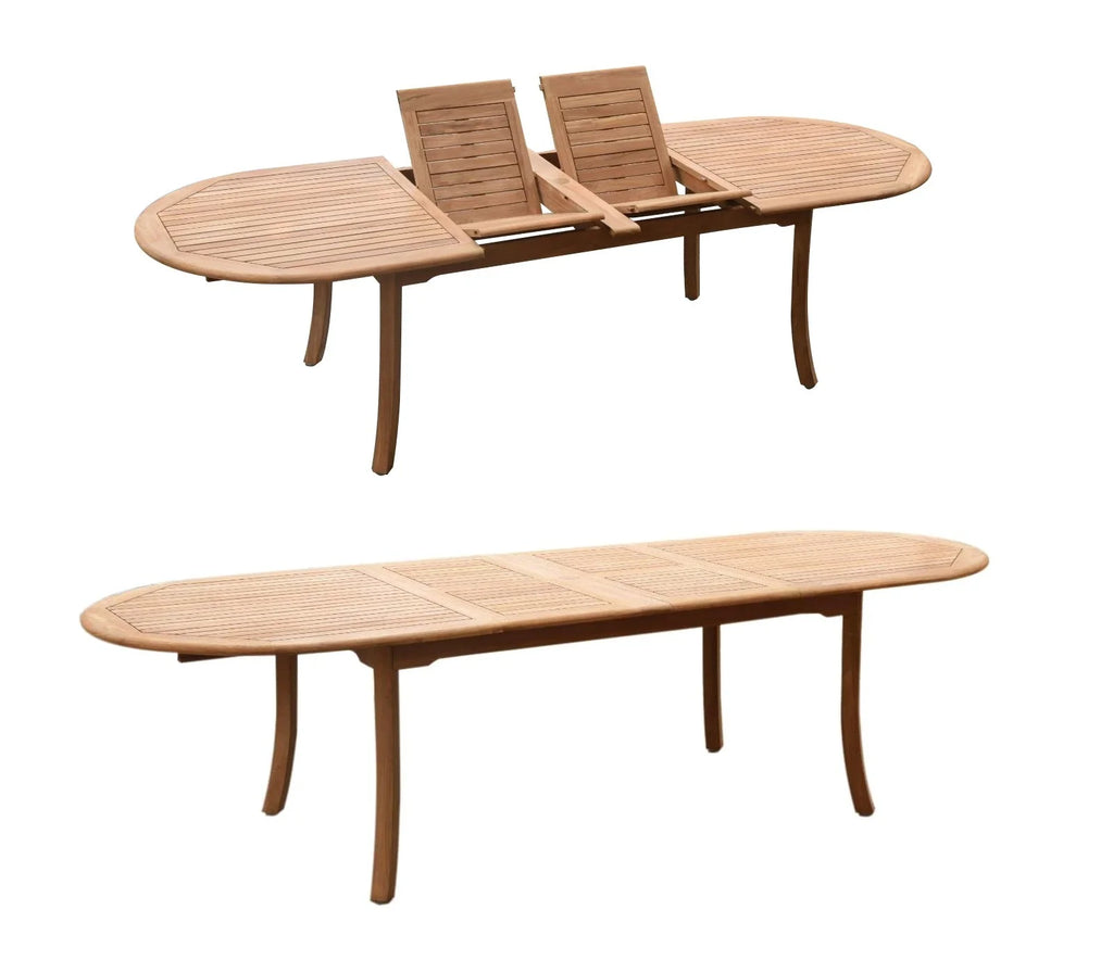 Grade-A Teak 7 Pc Dining Set with 118" Oval Table and 6 Stacking Arm Chairs X162965