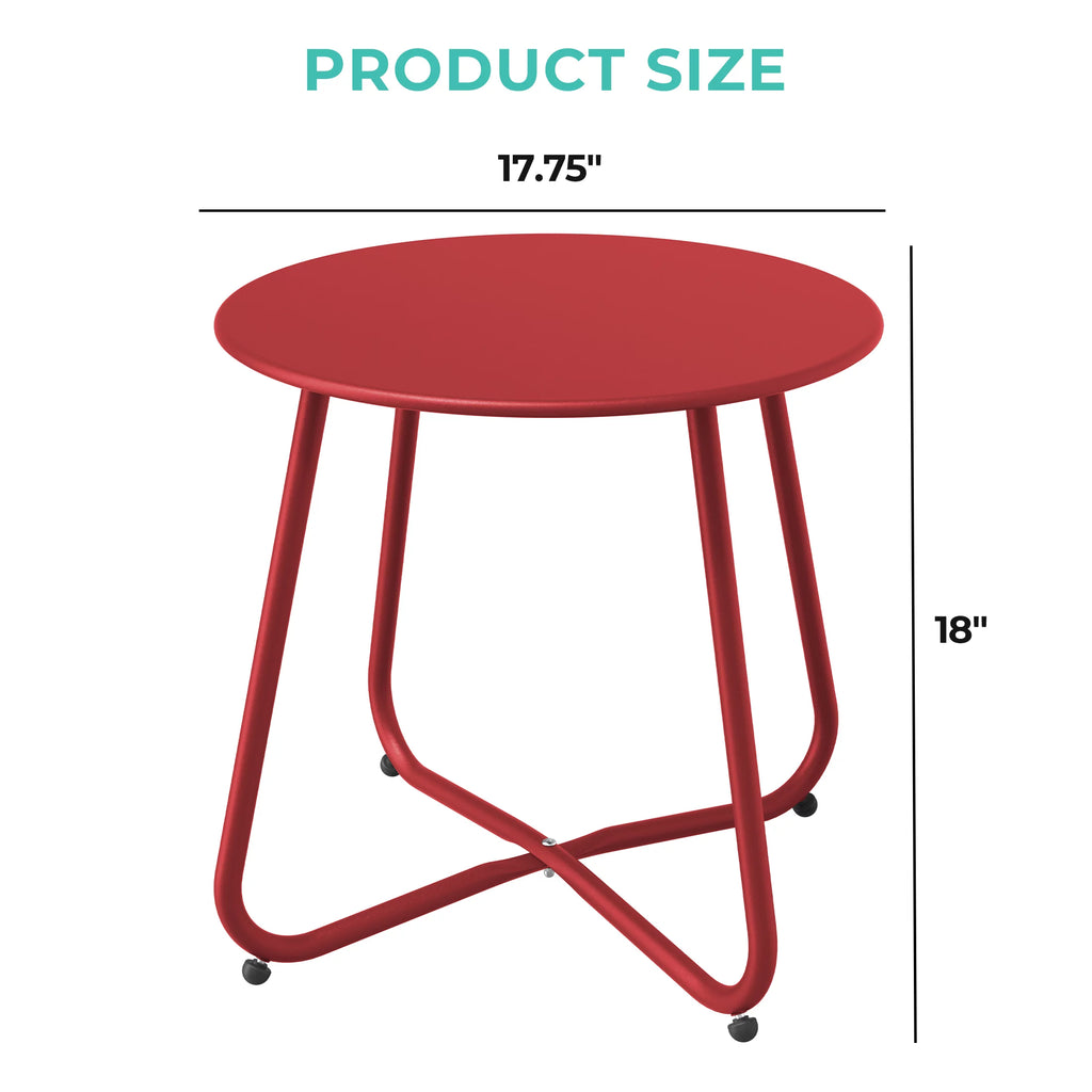 Steel Outdoor Side Table Red J45401