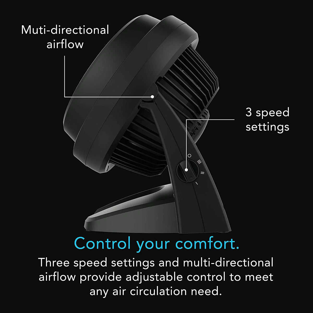 Quiet Large Air Fan with 3 Speed Control M604925