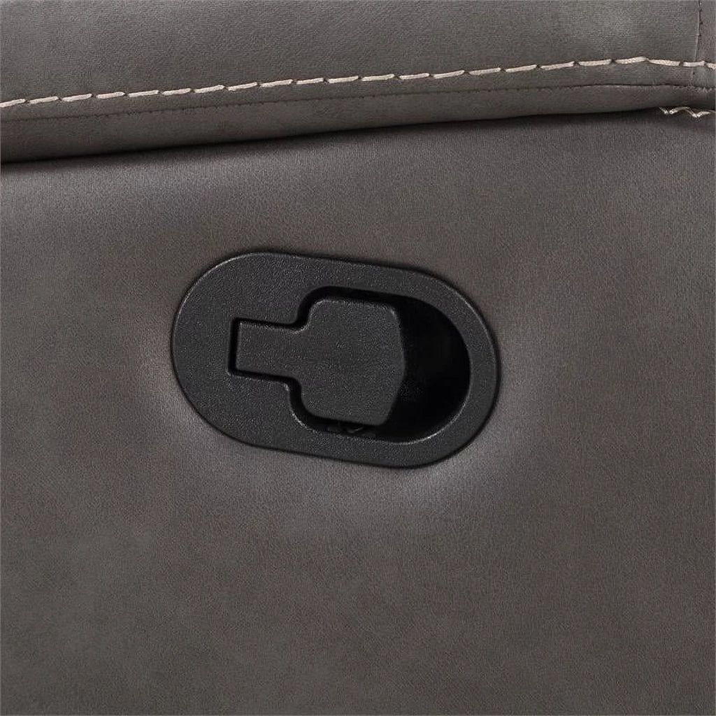 Charcoal Gray Faux Leather Manual Recliner J1131