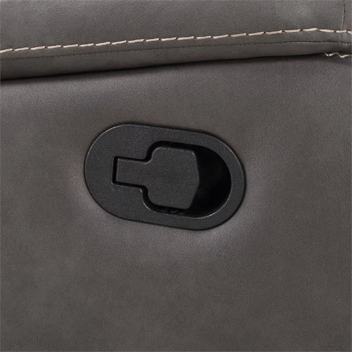 Charcoal Gray Faux Leather Manual Recliner J1131