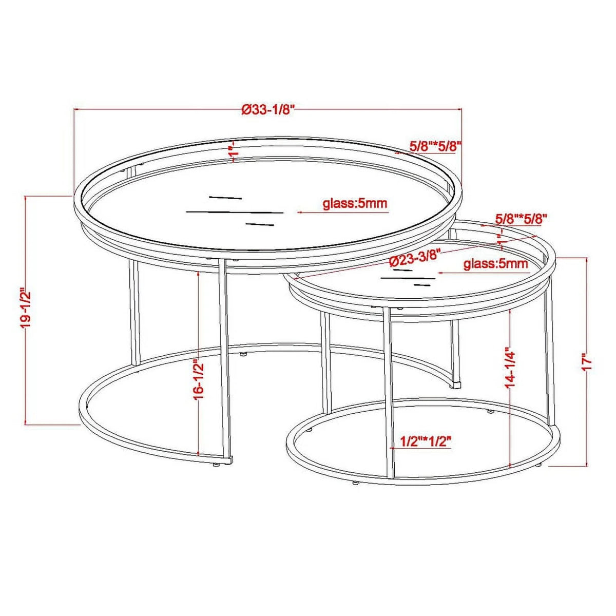 2-Piece Nesting Table J584