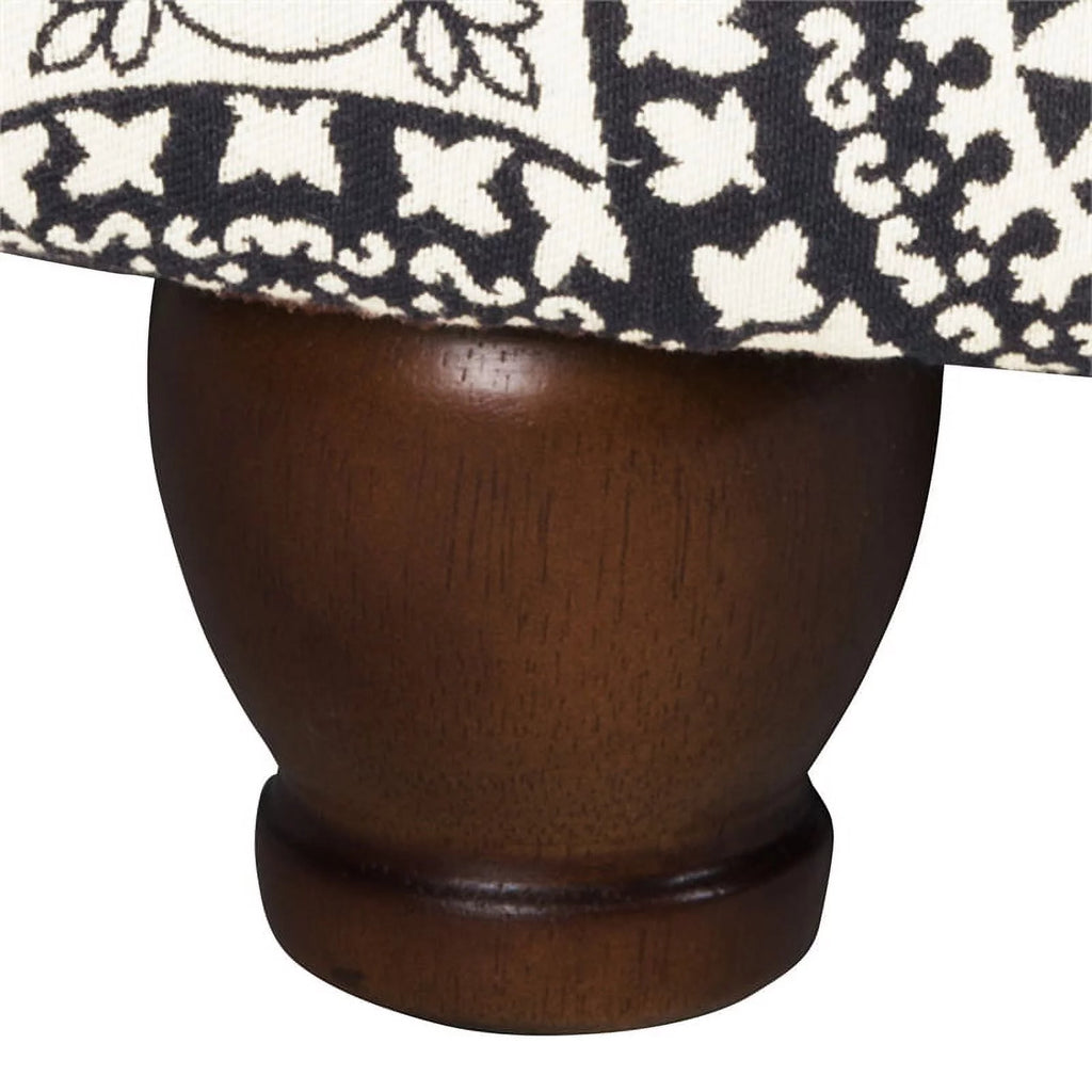 Wooden Ottoman with Fabric Upholstery and Hidden Storage S49244