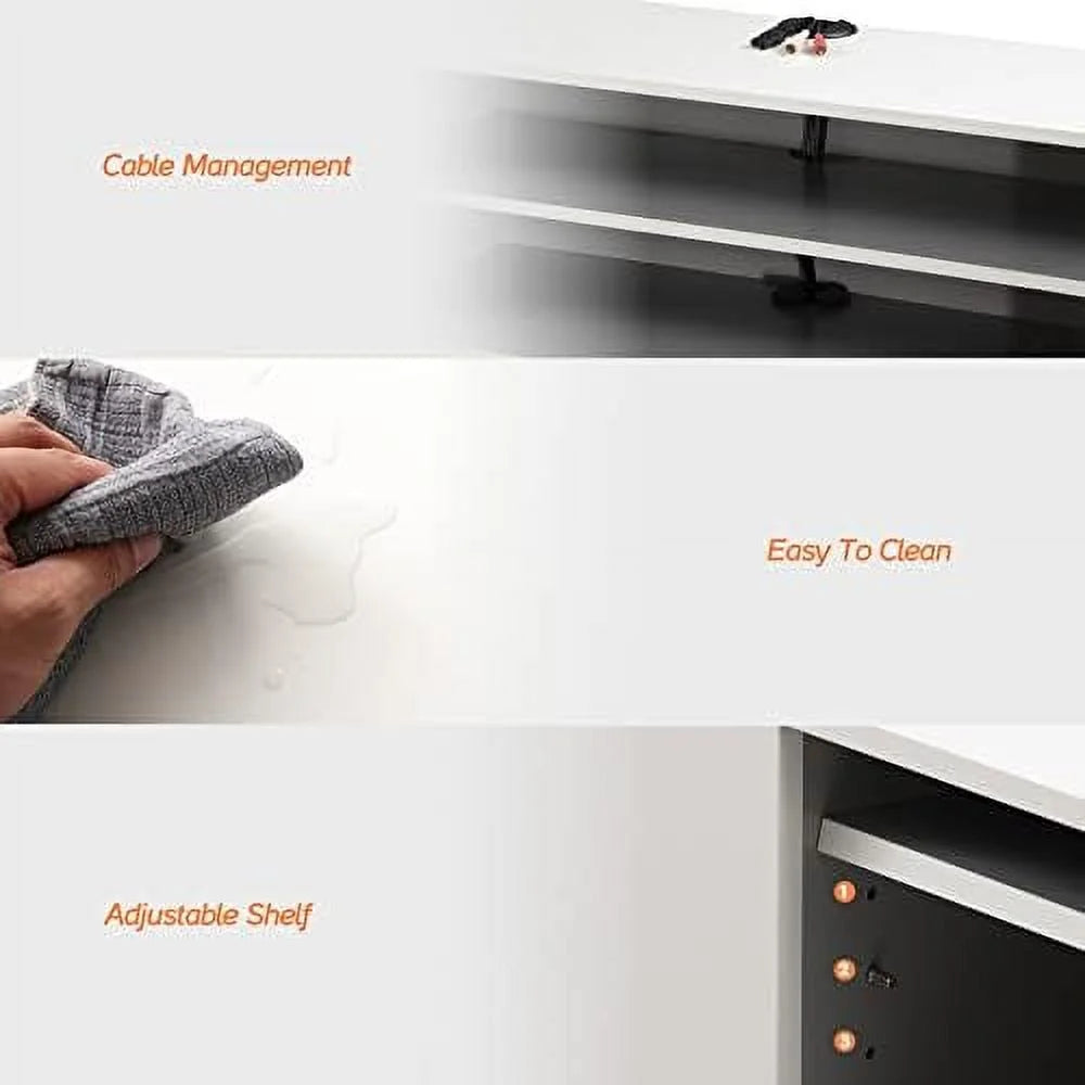 Floating TV Stand with LED Lights Wall Mounted Grey White 39.4 Inch P654