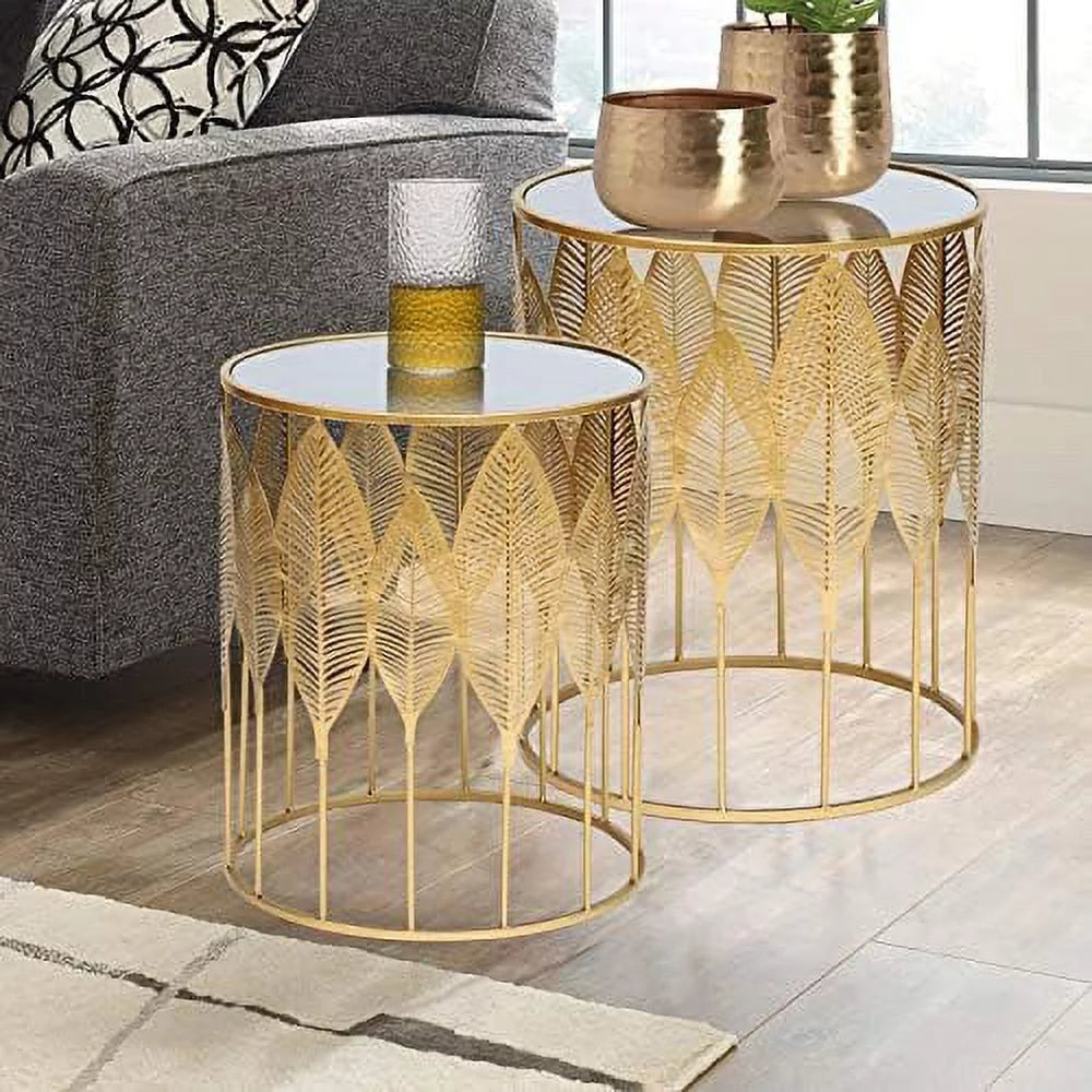 Gold Accent Metal Nesting Side Tables R188