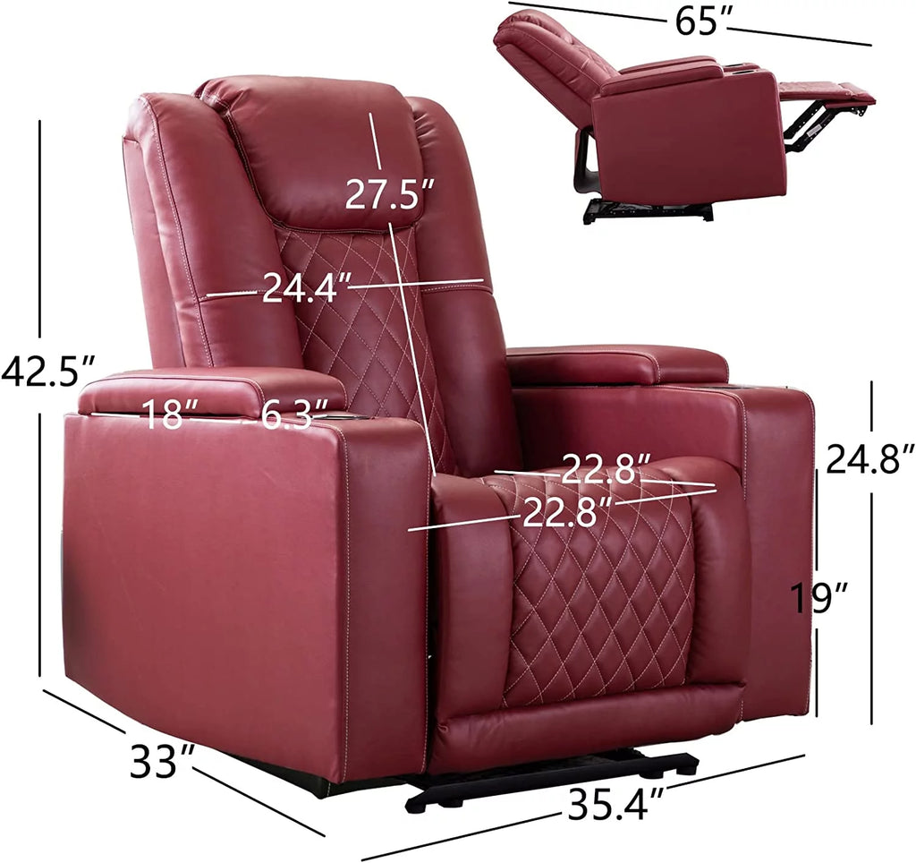 Black PU Leather Power Recliner Chair Set of 3 N770