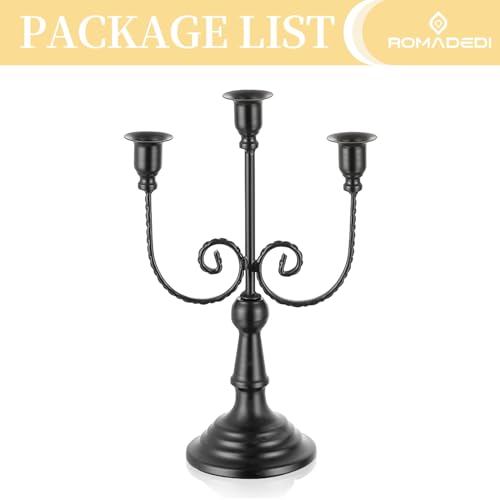 Black 3 Arm Candelabra Set of 6 Y2949