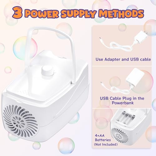 Automatic Bubble Machine with 2 Speeds and 6 Wands Y82017