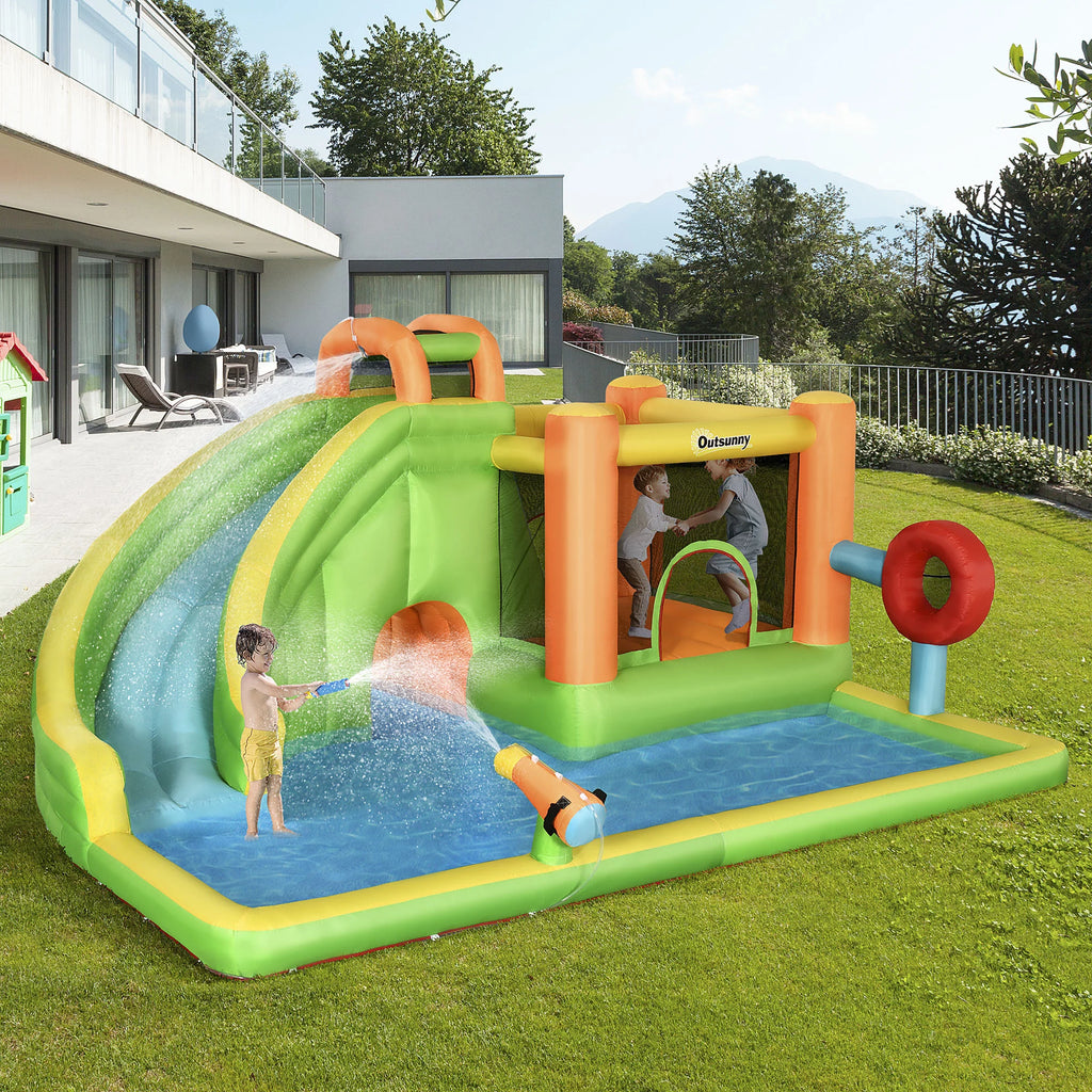 7-in-1 Inflatable Water Slide Bounce House with Carry Bag A777