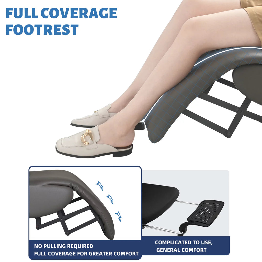 Darkgrey Ergonomic Office Chair with Foot Rest & Headrest N75405