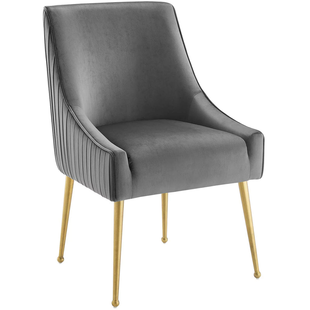 Gray Upholstered Velvet Dining Chair D689662