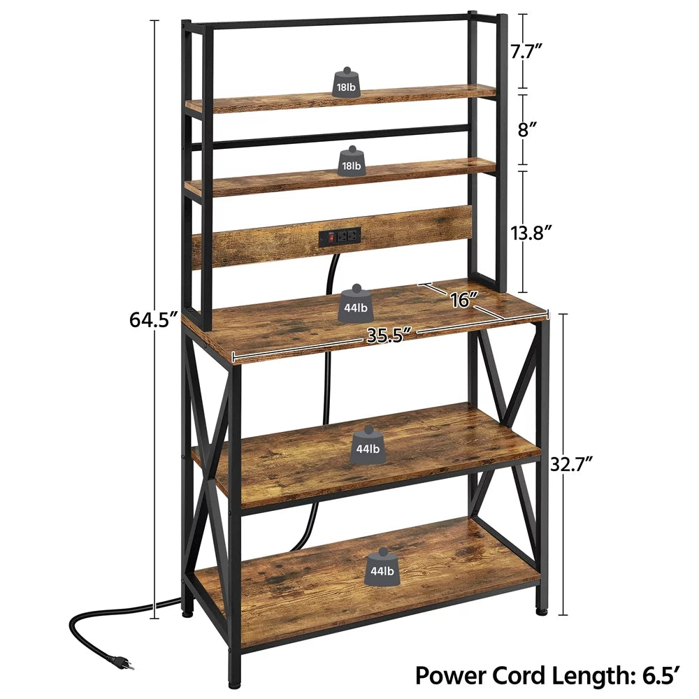 5-Tier Kitchen Baker’s Racks with Power Outlets Y535071