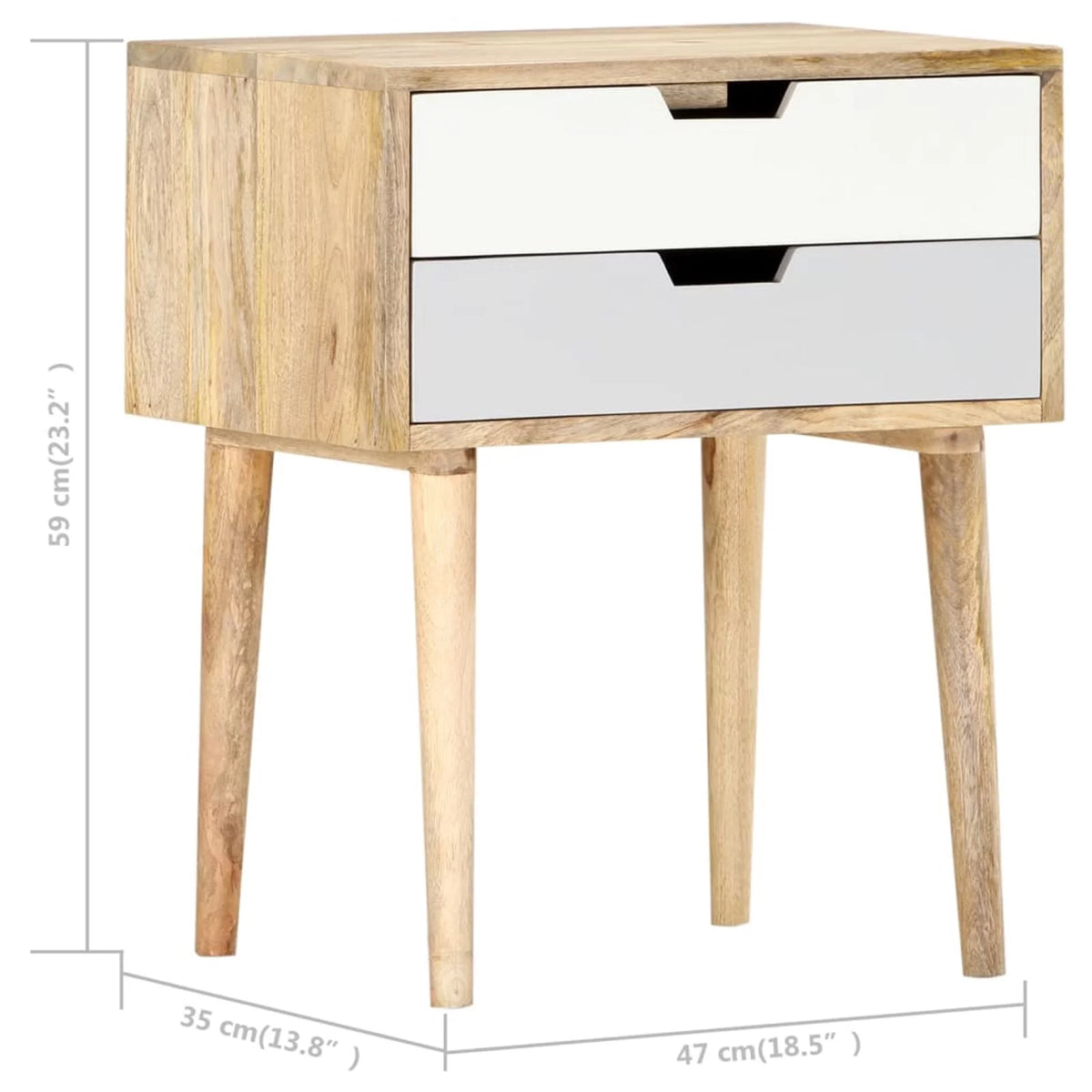 Solid Mango Wood Bedside Cabinet X35239