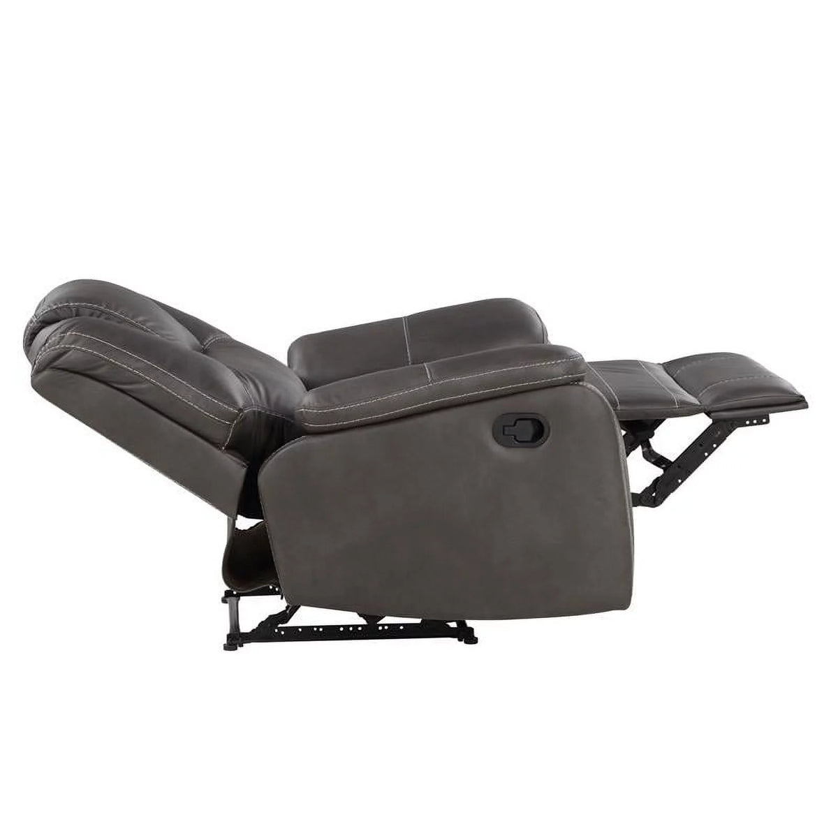 Charcoal Gray Faux Leather Manual Recliner J1131