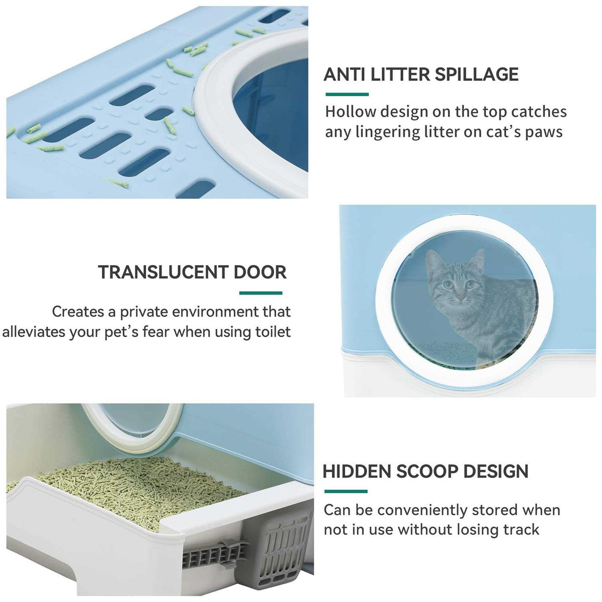 Large Enclosed Cat Litter Box with Lid U5672