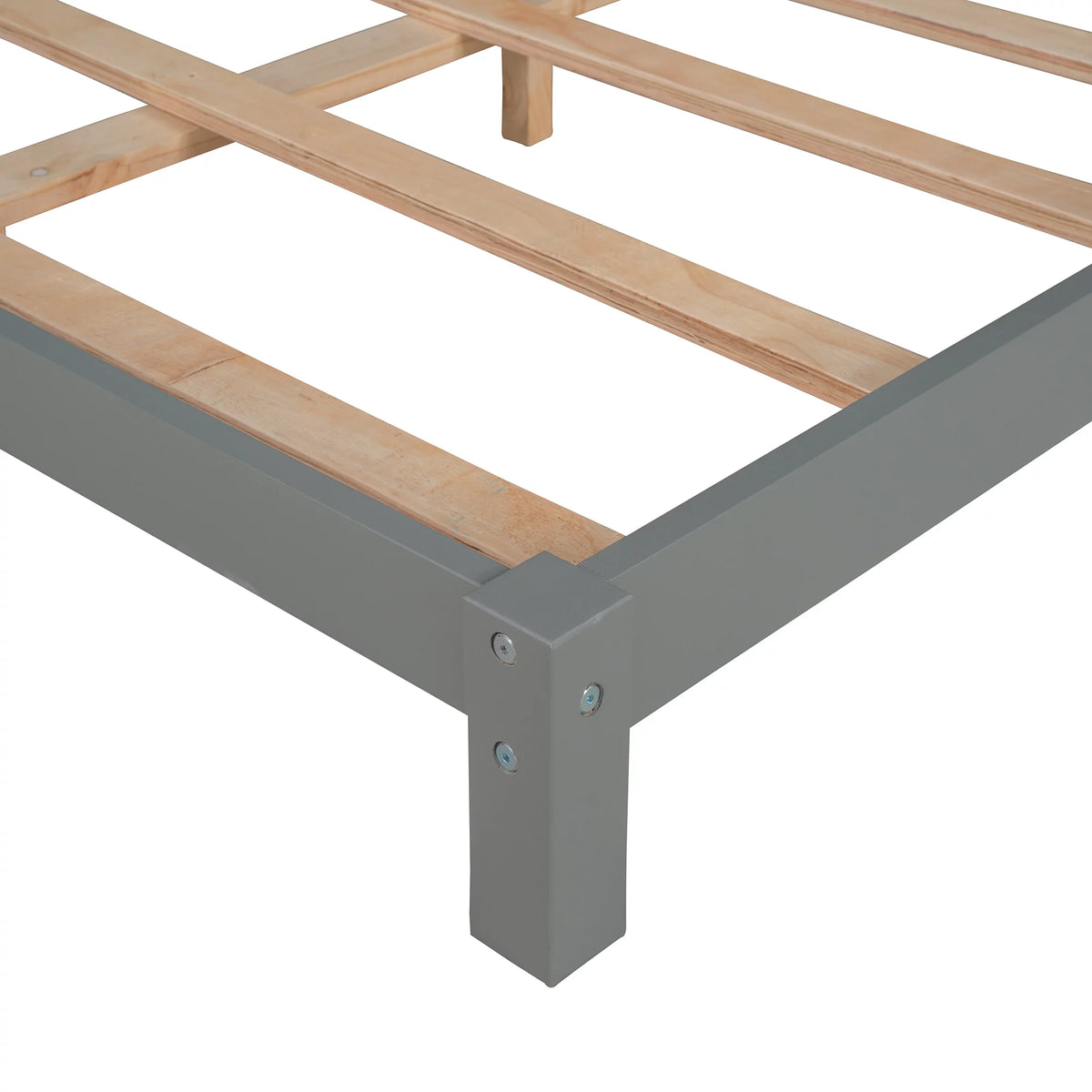 Full Size Gray Wood Platform Bed with House-shaped Headboard S68304