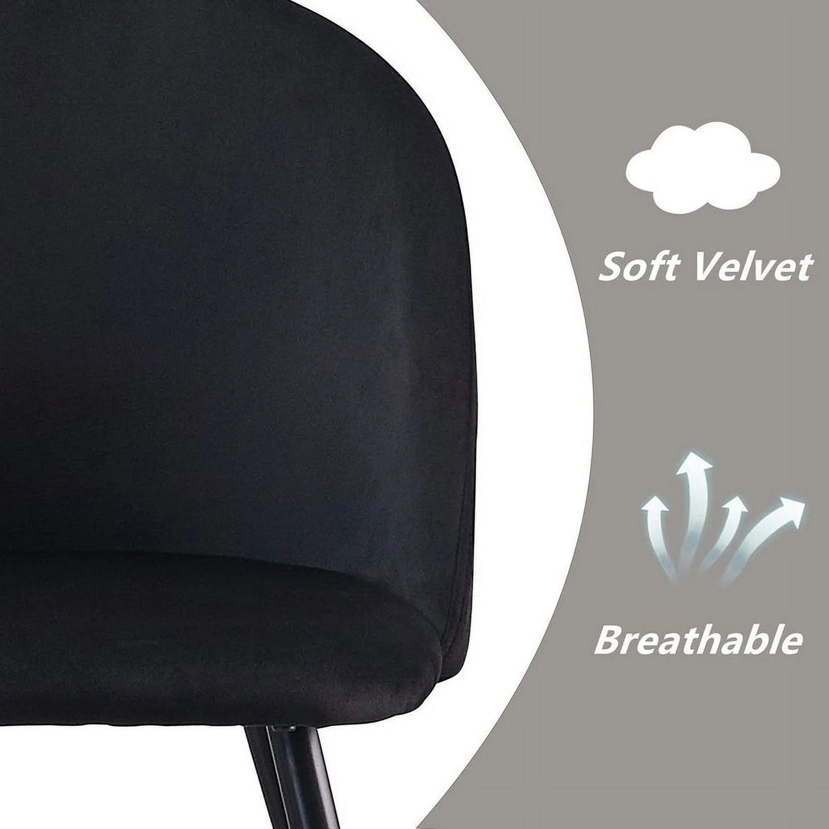 2 Velvet Upholstered Dining Chairs A182