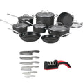 14-Piece Nonstick Hard-Anodized Cookware Set with 12-Piece Knife Set E9021