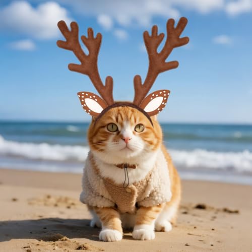 Adjustable Christmas Reindeer Antlers Pet Headband T8401