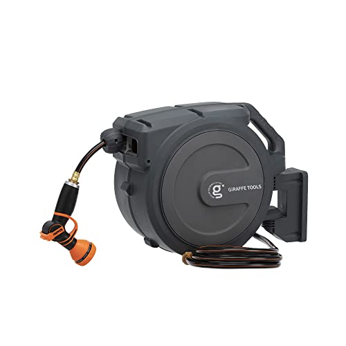 Retractable Garden Hose Reel 1/2" x 100 ft Heavy Duty Dark Grey E350677