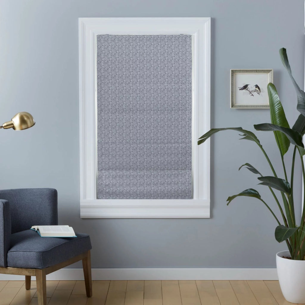 Dark Grey 34"x64" Blackout Roman Shade B451