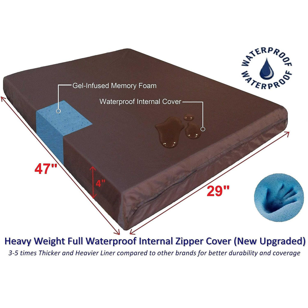 Orthopedic Gel Memory Foam Dog Bed Large with Waterproof Liner Cover S242998