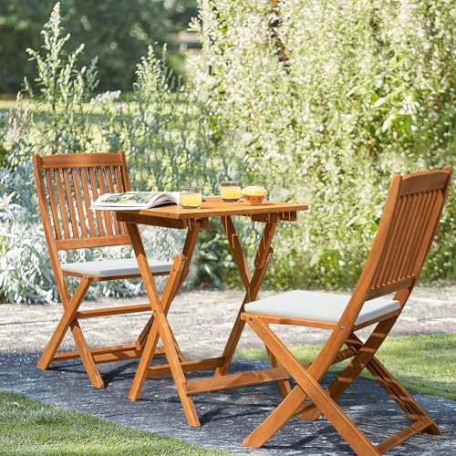 3 Piece Acacia Wood Folding Bistro Set X490