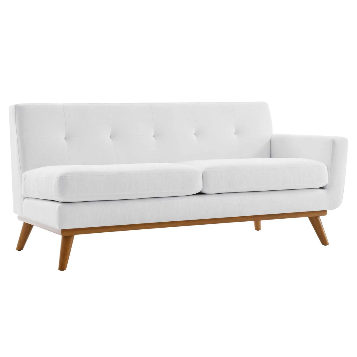 White Upholstered Fabric Sectional Sofa D8011