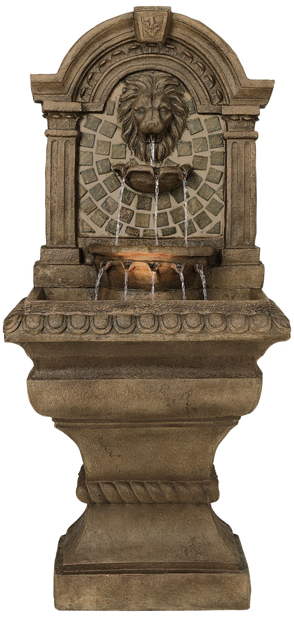 3 Tier Outdoor Wall Water Fountain with LED Light S611238
