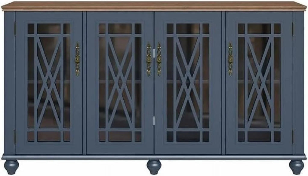 Vintage Wood Kitchen Buffet Sideboard Cabinet E3401