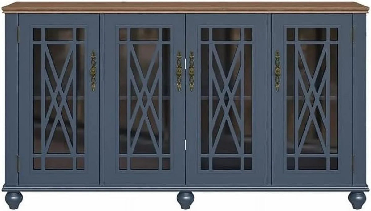 Vintage Wood Kitchen Buffet Sideboard Cabinet E3401