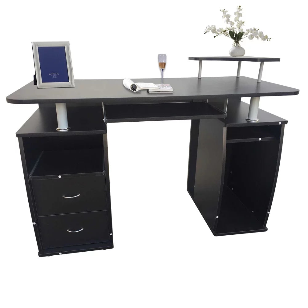Black Computer Desk with Drawers O5420