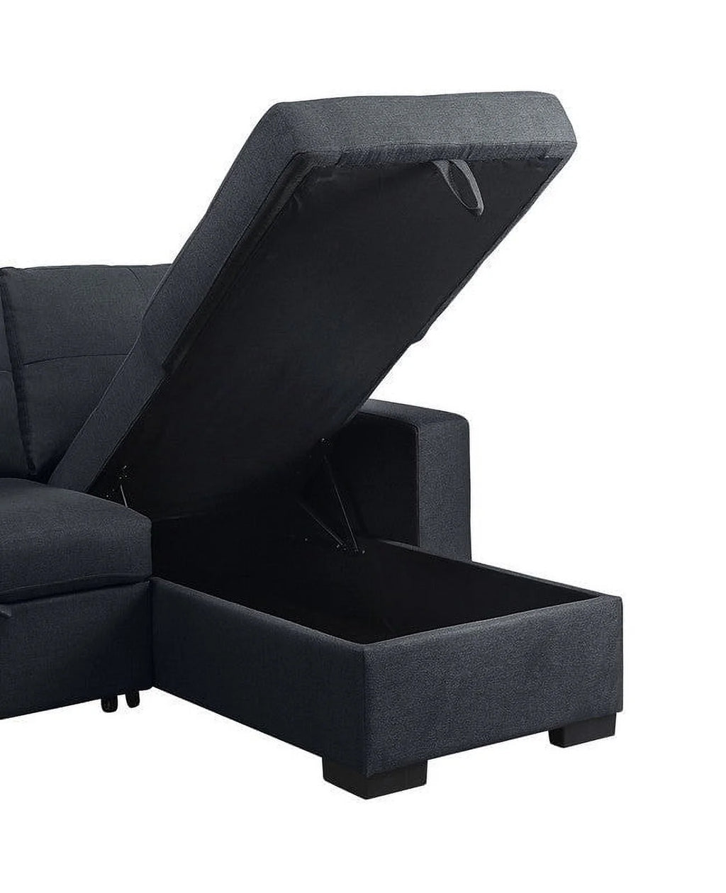 Linen Sleeper Sectional Sofa with Reversible Storage Chaise Q925847