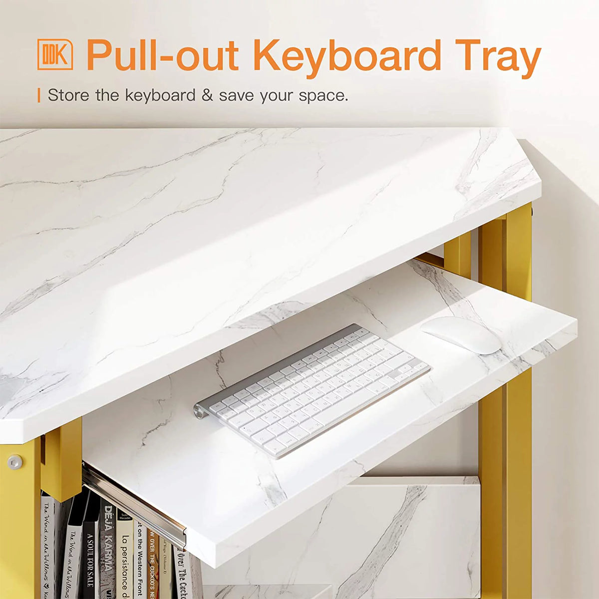 Modern Triangle Corner Computer Desk with Keyboard Tray H73098