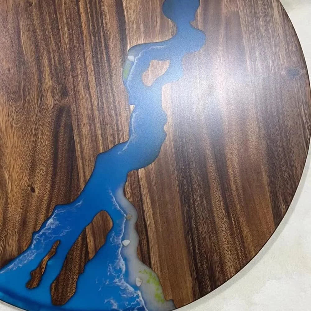 Round Teak Wood Resin Coffee Table F3274