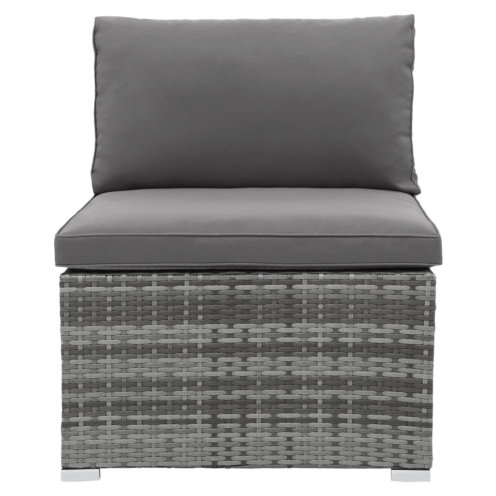 5 Pieces Rattan Sectional Sofa Set with Canopy and Side Table T956593