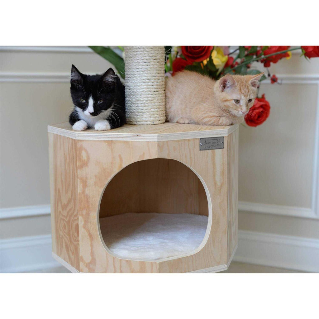 54-Inch Wood Cat Tree with Three Levels U1114
