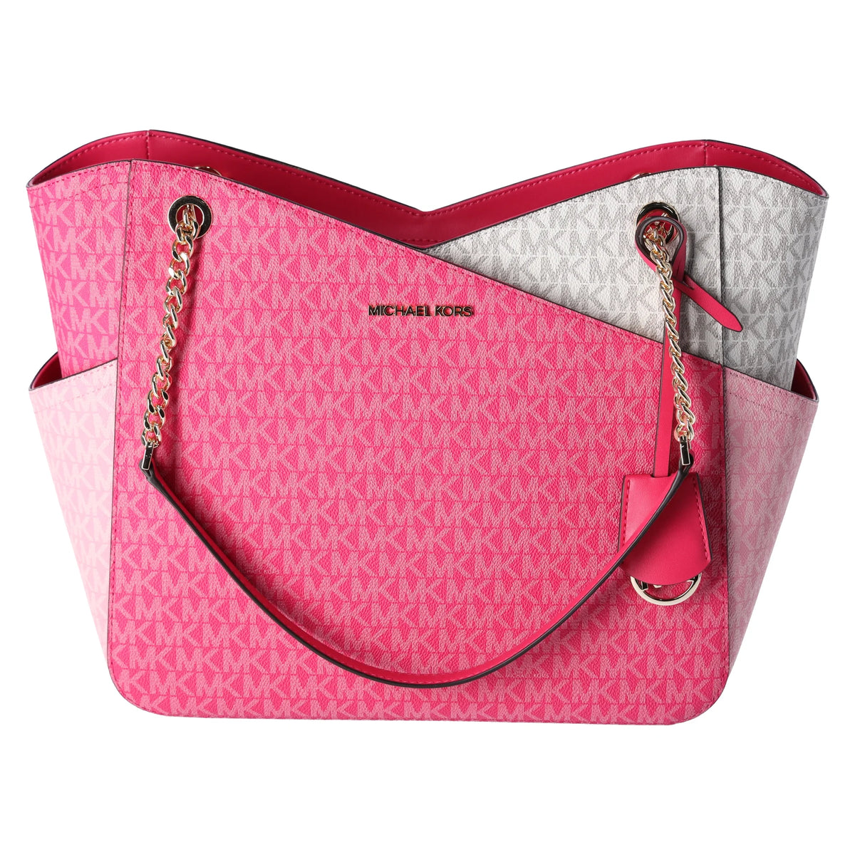 Electric Pink Large Chain Tote Handbag Z58314