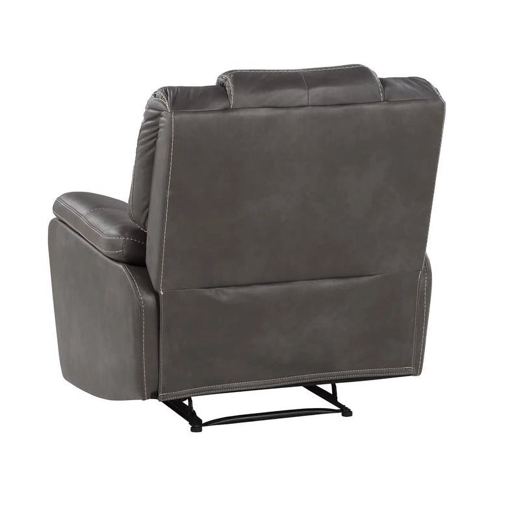 Charcoal Gray Faux Leather Manual Recliner J1131